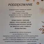 Podziękowanie za udział w zbiórce